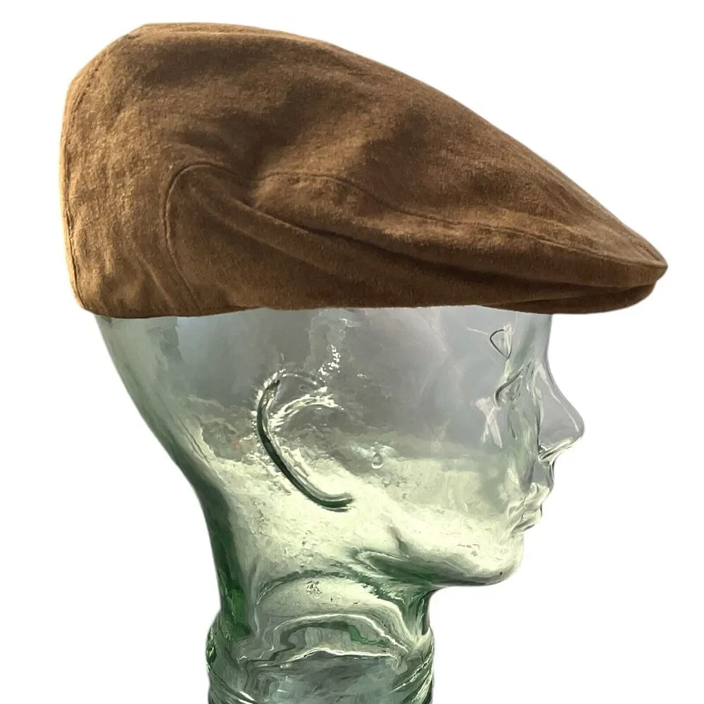 Country Gentleman Newsboy Cabbie Leather Cap Vintage‎ Flat Hat Driver Mens M